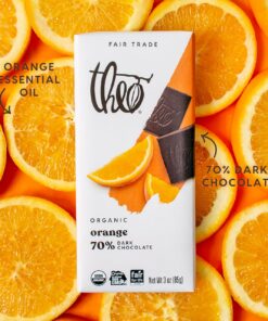 Theo Chocolate Organic Orange 70% Dark Chocolate Bar, 3 Ounce Bar, 12 Pack 3 Ounce (Pack of 12) 10 71tlWcSteOL