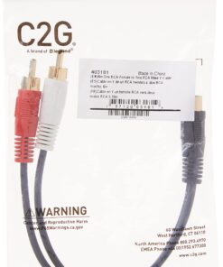 C2G Legrand RCA Female to Two RCA Male Signal Splitter Cable, Black RCA to RCA Splitter, 6 Inch Audio Stereo Y-Cable, 26 AWG Audio Signal Converter Cable, 1 Count, C2G 03181 RCA Female to RCA Male 1 Count (Pack of 1) 9 71tlajXFlXL