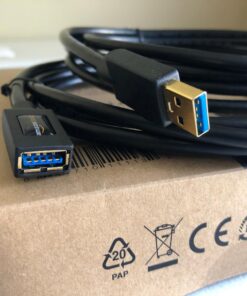 Amazon Basics 2-Pack USB-A 3.0 Extension Cable, 4.8Gbps High-Speed, Male to Female Gold-Plated Connectors, 6 Foot, Black 6 Feet 32 71tmkv9GtUL