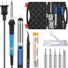 Soldering Iron Kit Electronics, 60W Adjustable Temperature Soldering Iron with Tips Desoldering Pump Solder Wire Tube Soldering Iron Holder Tool Carrying Case 43 71tnGAQ58nL