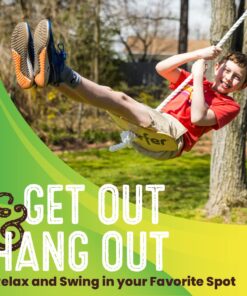 Swurfer Swift - Maple Wood Disc Swing for Kids Ages 4 and Up, Holds up to 150 Pounds - Includes 18" Curved Seat Swing with Heavy Duty Braided Rope, Brown Disc Tree Swing 16 71tp8IsHuML