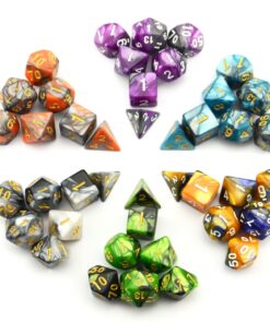 Alternative view of SmartDealsPro 6 x 7 Sets(42 Pieces) Double Colors Polyhedral Dice Set with Pouches for Dungeons and Dragons DND RPG MTG Table Games D4 D6 D8 D10 D12 D20 (6-Colors Set 2) Color 1
