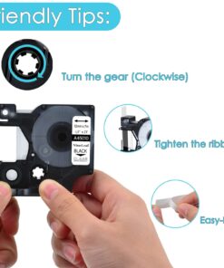 Alternative view of NineLeaf 1 Pack Compatible for DYMO D1 45010 S0720500 Black on Clear 12mm 1/2'' x 23ft Label Tape Refill Work in DYMO LabelManager 160 210D 260P 280 360D 420P 450D Wireless PnP 500TS 450 Label Maker