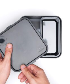 monbento - Large Bento Box MB Square Onyx with Compartments - Leakproof Lunch Box for Work or Meal Prep - BPA Free - Food Grade Safe - Black Black Onyx 21 71tpxLRU1BL