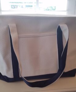 DALIX 23" Premium 24 oz. Cotton Canvas Shopping Tote Bag Navy Blue 40 71tq9B7ZvSL