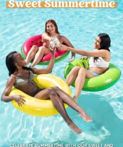 Alternative view of JOYIN Inflatable Swim Tube Raft (3 pack) with Summer Fruits Painting, Pool Toys for Swimming Pool Party Decorations Fruit