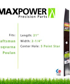 MaxPower 331729B Heavy Duty Blade for 42 Inch Cut Poulan/Husqvarna/Craftsman 134149, 532134149,Black 8 71tqjr6ekZL