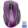 TECKNET Wireless Mouse, 2.4G Ergonomic Optical Mouse, Computer Mouse for Laptop, PC, Computer, Chromebook, Notebook, 6 Buttons, 24 Months Battery Life, 2600 DPI, 5 Adjustment Levels Purple