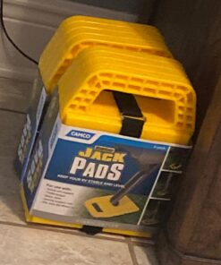 Camco Camper/RV Stabilizing Jack Pads | Features Interlocking Design & Includes Handy Strap for RV Storage and Organization Molded of Strong UV Stabilized Polypropylene 4-Pack (44595) 35 71tr80Fd1nL 3