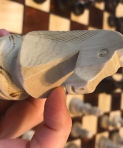 Wegiel Handmade European Ambassador Chess Set - Wooden 21 Inch Beech & Birch Board with Felt Base - Carved Hornbeam & Sycamore Wood Chess Pieces Ambassador - Brown 105 71trXLxSoSL