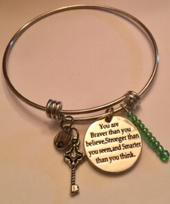 lauhonmin You are Braver Stronger Smarter than you think Inspirational Expandable Bangle Bracelet Women Base Color Alloy 29 71tsFON 3IL 1
