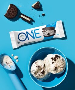 ONE Protein Bars, Cookies & Creme, Gluten Free Protein Bars with 20g Protein and Only 1g Sugar, Guilt-Free Snacking for High Protein Diets, 2.12 oz (12 Count) Cookies & Crème 12 71tsi9l4BqL