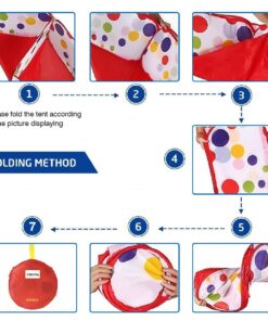 KUUQA Kids Ball Pit Pool Play Tent with Zippered Storage Bag for Toddlers, Pets 3.28Ft (Balls not Included) Red 29 71ttPXAbELL