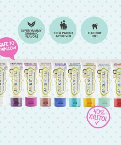 Jack N' Jill Natural Toothpaste for Babies & Toddlers - Safe if Swallowed, Xylitol, Fluoride Free, Organic Fruit Flavor, Makes Tooth Brushing Fun for Kids - Blueberry & Strawberry, 1.76 oz (2 Pack) 1.76 Ounce (Pack of 2) 19 71ttSLYB9xL
