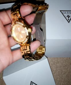 GUESS Bracelet Watch with Date Feature Gold Tone/Champagne/Gold Tone 31 71tuPU3F 5L