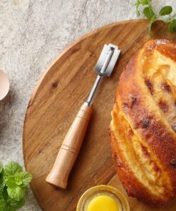 SAINT GERMAIN Premium Hand Crafted Bread Lame for Dough Scoring Knife, Tool Sourdough Slashing with 10 Blades Included Replacement Authentic Leather Protector Cover 26 71tvpXLGGCL