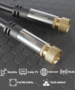 Alternative view of CableDirect – SAT Cable, coaxial Cable, Satellite Cable – TV Cable with Multi-Layer Shielding and Break-Proof Metal F connectors – 3ft Short (HDTV, Radio, DVB-T, DVB-C, DVB-S, DVB-S2) 3 feet