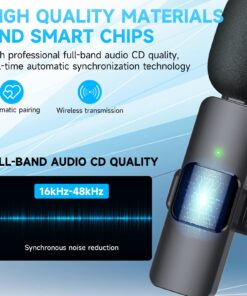 Alternative view of PQRQP Wireless Mini Microphone, Omnidirectional Lavalier Microphone for iPhone iPad, Professional Microphone for Video Recording, YouTube, Vlog, TikTok Lightning port