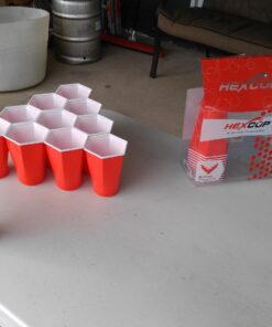 HEXCUP - Reusable Party Pong Cup Set by PartyPong - 22 Reusable Cups, 3 Balls, & Plastic Game Card 37 71txpwBOBuL