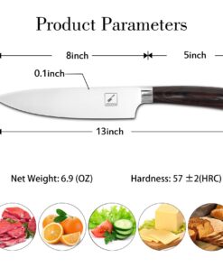 imarku Japanese Chef Knife - Sharp Kitchen Knife 8 Inch Chef's Knives HC Steel Paring Knife, Unique Gifts for Men and Women, Gifts for Mom or Dad, Kitchen Gadgets with Premium Gift Box 8-Inch Chef Knife 22 71u 6BBSQzL