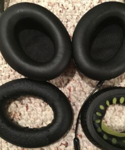 Synsen Replacement Ear Pads Cushion Compatible for Bose QuietComfort QC2,QuietComfort 15 QC15,QuietComfort QC25,QuietComfort 35 QC35,Bose AE2,AE2i,AE2w,SoundTrue, SoundLink (Around-Ear) Headphones BLACK 51 71u QSywTYL