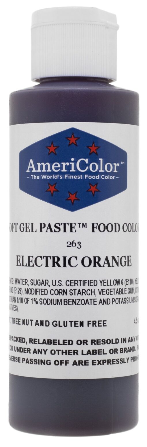 Electric Orange Soft Gel Paste 4-1/2 Ounces by Americolor