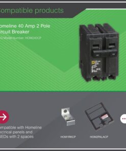 Square D - HOM240CP Homeline 40 Amp Two-Pole Circuit Breaker Pack of 1 7 71u05xJrUTL