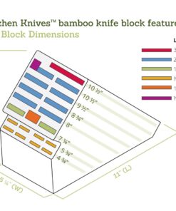 Alternative view of 20 Slot Universal Knife Block: Shenzhen Knives Large Bamboo Wood Knife Block without Knives - Countertop Butcher Block Knife Holder and Organizer with Wide Slots for Easy Kitchen Knife Storage