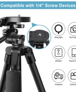 Lightweight 57-inch Camera Tripod for Canon EOS Rebel T3, T3i, T4i, T5, T5i T6i, T6s, T7, T7i, EOS 60D, EOS 70D, EOS 80D, EOS 5D Mark III, EOS 6D, EOS 7D Mark II, EOS-M, EOS-M3, EOS-M50 Cameras 11 71u4J7iiCUL