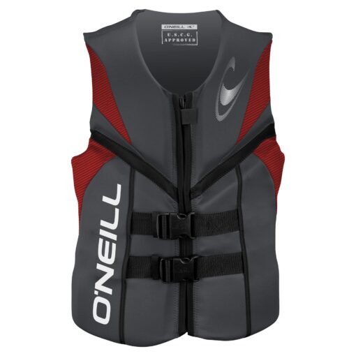 O'Neill Men's Reactor USCG Life Vest Large Graphite/Red/Black