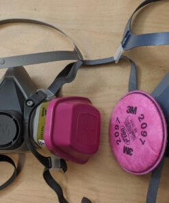 3M Half Facepiece Reusable Respirator 6200, NIOSH, Four-Point Harness, Comfortable Fit, Dual Airline Supplied Air Compatible, Bayonet Connections, Painting, Sanding, Cleaning, Medium 27 71u64yC9gXL