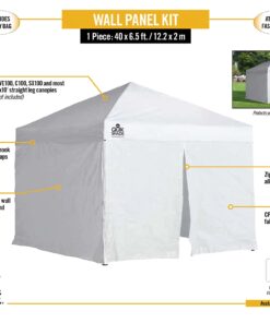 Quik Shade 10' x 10' Instant Canopy Wall Panel Accessory Set for WE100/C100/SX100 Canopies with Zipper Entry, White 11 71u6oPeEZcS