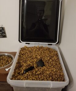 IRIS USA 65qt/16.2gal Airtight Pet Food Storage Container, Black 50 lbs Clear/Black 28 71u75GiScqL