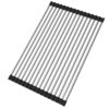 Ahyuan Roll up Dish Drying Rack Over The Sink Kitchen Roll up Sink Drying Rack Portable Dish Drainer Foldable Dish Drying Rack (Black, 17.8''X11.8'') 17.8''X11.8'' Black