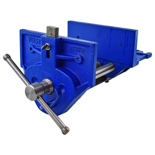 Yost Vises M9WW Rapid Action Woodworking Vise | Quick Release Lever for Quick Adjustments | 9 Inch Jaw Width | Made with Heavy-Duty Cast Iron | Blue Yost M9WW
