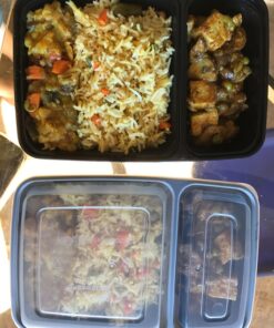 40 Pack - SimpleHouseware 2 Compartment Food Grade Meal Prep Storage Container Boxes (28 ounces) 40 Pack 31 71u92Mld9HL