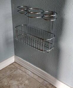 mDesign Steel Over Cabinet Door Hair Care, Hot Styling Tool Organizer Storage Basket for Hair Dryer, Flat Irons, Curling Wands, Straighteners, Space Saving, 3 Sections -Concerto Collection - Chrome 37 71uBcYZcWL