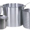 Professional Grade 80 Quart All Purpose Boiling Pot with Basket (3pc) plus a Bonus 12 Quart Stock Pot (2pc) . 25 71uBnReGVML