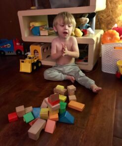 Lewo Large Wooden Blocks Construction Building Toys Set Stacking Bricks Board Games 32 Pieces 51 71uBoVmD6BL