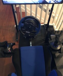 OpenWheeler GEN3 Racing Wheel Stand Cockpit Blue on Black | Fits All Logitech G923 | G29 | G920 | Thrustmaster | Fanatec Wheels | Compatible with Xbox One, PS4, PC Platforms 78 71uCgIXPeiL