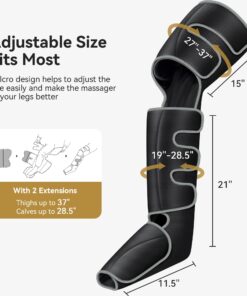 FIT KING Full Leg Massager with Heat, Air Compression Massager for Foot Calf & Thigh Muscle Relaxation and Recovery, Helpful for Pain Relief,Swelling, Edema and RLS, FSA-HSA Approved Full Leg with Heat 24 71uDXqrbosL