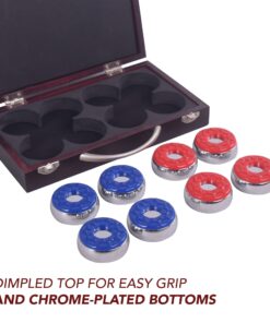 Hathaway Shuffleboard Pucks with Case (Set of 8), Dark Cherry Finish 9 71uDtTIGSNL