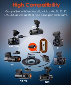 Alternative view of Vantrue 3-Lead Acc Hardwire Kit for Dash Cam, 5 Low Voltage Protection Options with Shifting Gear for Parking Mode, 14.8ft Type C USB 12V-24V to 5V with Fuse Holders for N4,N4 Pro,N5,S1P, E1,E2,E3,N2S VP01