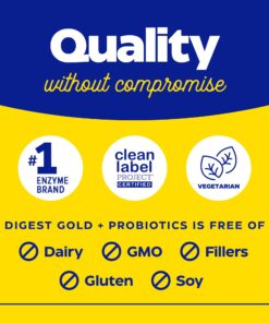Enzymedica Digest Gold + Probiotics, 2-in-1 Formula for Gut Health, Digestive Enzymes & 1.5 Billion Active Probiotic Cultures, 45 Count (FFP) 45 Capsules (FFP) 17 71uFcfxq jL