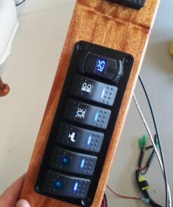 Switchtec 2 3 5 7 Gang Rocker Switch Aluminum Panel with 4.8 Amps Dual USB Rocker Style Fast Charger with Voltmeter, Blue Backlit Led, Pre-Wired for Marine, Boat, Car, Truck 25 71uGawHFALL