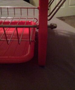 2 Tier Dish Drainer, By Home Basics (Red) Dish Rack For Kitchen Counter, With Cutlery Holder and Cup Slots Red 42 71uGhdnkrlL