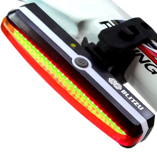 BLITZU 2023 Cyborg 168H Bike Headlight or 168T Tail Light USB Rechargeable LED Bicycle Lights Set Front Back Night Riding, Cycling Safety Reflector Accessories 168t (Rear Bike Light)