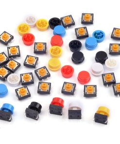 Cylewet 25Pcs 12x12x7.3mm Momentary Tact Tactile Push Button Switch Touch Switch Micro Switch 4 Pins SMD PCB with Cap for Arduino (Pack of 25) CYT1009 11 71uIHe5lMdL