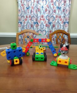 Brickyard Building Blocks STEM Toys - Educational Building Toys for Kids Ages 4-8 with 163 Pieces, Tools, Design Guide and Toy Storage Box, Gift for Boys & Girls 163 Piece 36 71uJXUVeXL 1