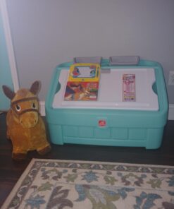 iPlay, iLearn Bouncy Pals Yellow Hopping Horse, Outdoor Ride on Bouncy Animal Play Toys, Inflatable Hopper Plush Covered W/Pump, Birthday Gift for 18 Months 2 3 4 5 Year Old Kids Toddlers Boys Girls Yellow Horse 36 71uJoB6beL